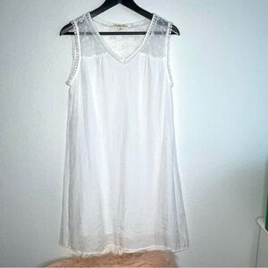 INDIGO ROSE Summer dress white with sheer lace top lined